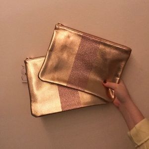 big rose gold makeup bags!!
